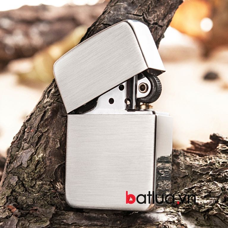 Bật lửa Zippo chính hãng bạc nguyên khối trải xước 1941